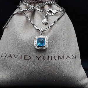 David Yurman Petite Albion Necklace Blue Topaz